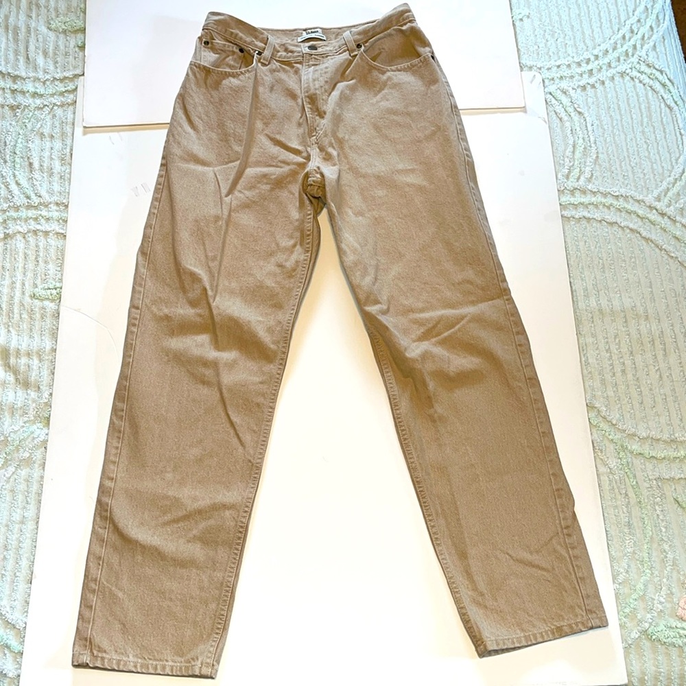 20. L.L. Bean Original Fit Relaxed Super High Rise Khaki Jeans